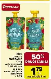Carrefour Mus truskawka jabłko banan Drugie Śniadanie oferta