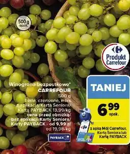 Carrefour Winogrona białe bezpestkowe Carrefour Targ Świeżości oferta
