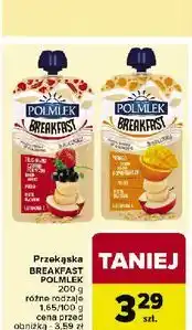 Carrefour Mus jabłko banan truskawka czarna porzeczka Polmlek Breakfast oferta