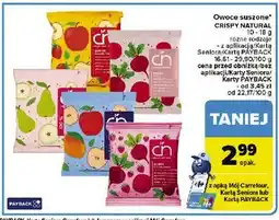 Carrefour Czipsy z jabłka sokiem truskawkowym Crispy Natural oferta