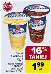 Carrefour Deser czekoladowy z bitą śmietaną Zott Z Koroną oferta