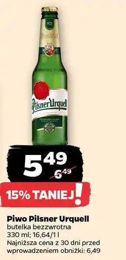 Netto Piwo Pilsner Urquell butelka bezzwrotna oferta