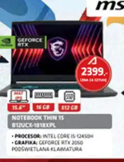 Alsen Notebook Thin 15 B12UCX-1818XPL oferta