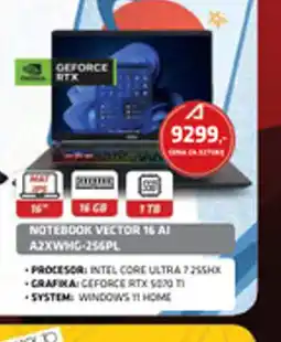 Alsen Notebook Vector 16 AI A2XWHG-256PL oferta