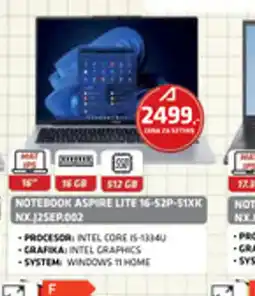 Alsen Notebook Aspire Lite 16-52P-51XX oferta