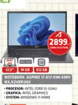 Alsen Notebook Acer Aspire 17 A17-51M-53RY oferta