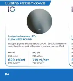 Blu IO Lustro łazienkowe LED LUKA NEW ROUND oferta