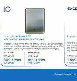 Blu IO Lustro łazienkowe LED MELO NEW SQUARE BLACK MAT oferta