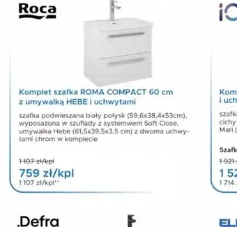 Blu Roca Komplet szafka ROMA COMPACT 60 cm oferta