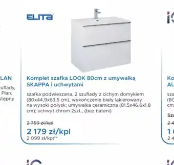 Blu Elita Komplet szafka LOOK 80cm oferta