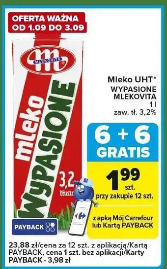 Carrefour Express Mleko UHT wypasione MLEKOVITA 3,2% oferta
