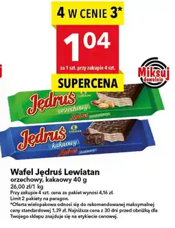 Lewiatan Wafel Jedruś orzechowy/kakaowy oferta