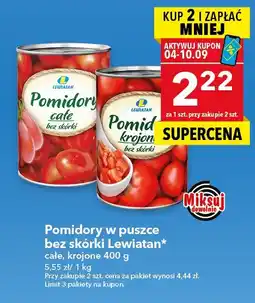 Lewiatan Pomidory w puszce bez skórki Lewiatan całe, krojone oferta
