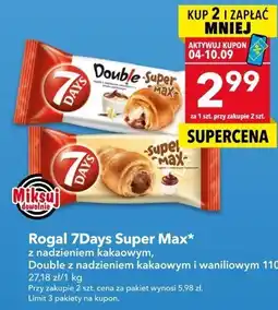 Lewiatan Rogal 7Days Super Max z nadzieniem kakaowym, Double z nadzieniem kakaowym i waniliowym oferta