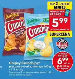 Lewiatan Chipsy Crunchips pieczone żeberka, fromage Lorenz oferta