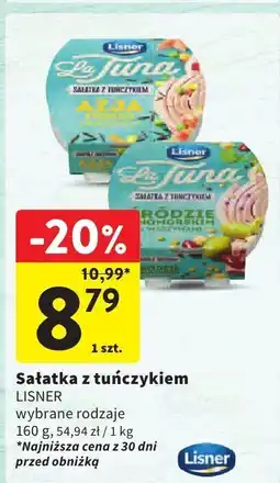 Intermarche Sałatka z tuńczykiem Lisner wybrane rodzaje oferta