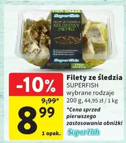Intermarche Filety ze śledzia SuperFish wybrane rodzaje oferta