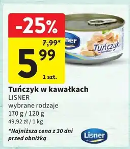 Intermarche Tuńczyk w kawałkach Lisner wybrane rodzaje oferta