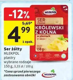 Intermarche Ser żółty królewski z Kolna Mlekpol oferta