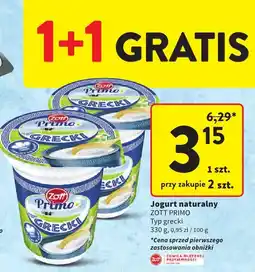 Intermarche Jogurt naturalny grecki Primo Zott Primo oferta