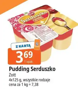 E.Leclerc Pudding waniliowy z sosem truskawkowym Zott Serduszko oferta