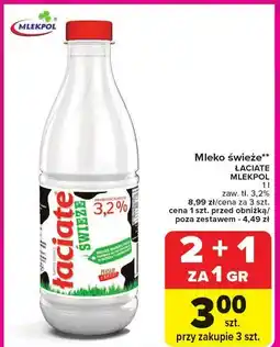 Carrefour Mleko świeże Łaciate 3,2% MLEKPOL oferta