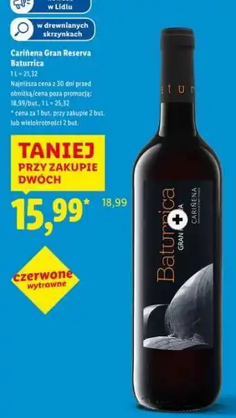 Lidl Cariñena Gran Reserva Baturica oferta