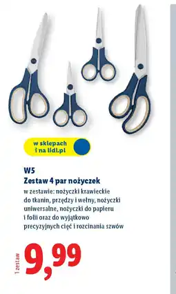 Lidl Zestaw 4 par nożyczek W5 oferta
