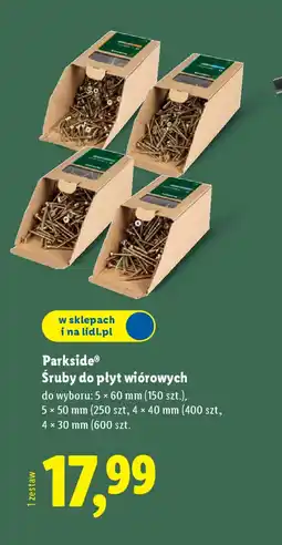 Lidl Sruby do płyt wiórowych Parkside oferta