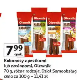 Auchan Kabanosy wieprzowo-drobiowe z pestkami słonecznika Olewnik oferta