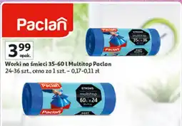 Auchan Worki na śmieci 60 l Paclan Multitop oferta