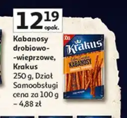 Auchan Kabanosy drobiowo-wieprzowe Krakus Animex oferta
