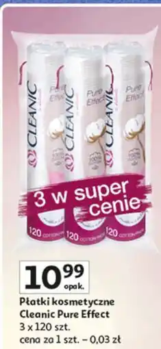 Auchan Płatki kosmetyczne pure effect okrągłe Cleanic oferta