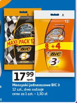Auchan Maszynka do golenia Bic 3 Action oferta