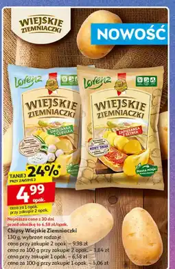 Auchan Chipsy śmietanka z cebulką Lorenz Wiejskie Ziemniaczki oferta