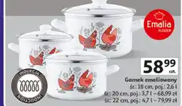 Auchan Garnek emaliowany prosty 22 cm Emalia Pleszew oferta