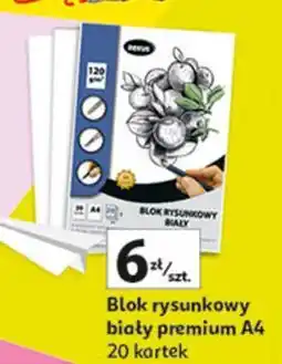 Auchan Blok rysunkowy a4 20 kartek biały Rexus oferta
