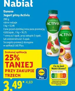 Lidl Jogurt pitny Activia różne rodzaje Danone oferta
