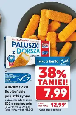 Kaufland Paluszki rybne z dorsza lub łososia Kapitańskie Abramczyk oferta