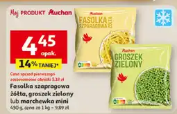 Auchan Warzywa mrożone fasolka szparagowa żółta, groszek zielony lub marchewka mini Auchan oferta