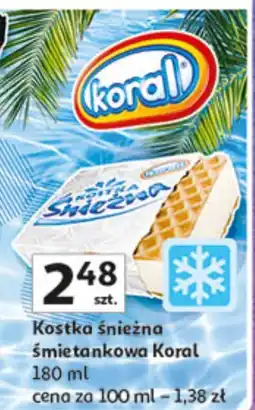 Auchan Lody Kostka śnieżna śmietankowa Koral oferta