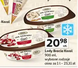 Auchan Lody Bracia Koral różne rodzaje oferta