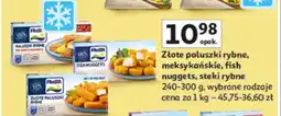 Auchan Paluszki rybne, meksykańskie, Fish nuggets, steki rybne Frosta różne rodzaje oferta