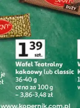 Auchan Wafel Teatralny kakaowy lub classic Kopernik oferta