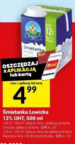 Twój Market Śmietanka Łowicka UHT 12% Łowicz oferta