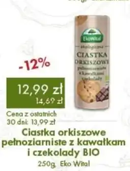 Organic Farma Zdrowia Ciastka orkiszowe pełnoziarniste z kawałkami czekolady BIO Eko Wital oferta