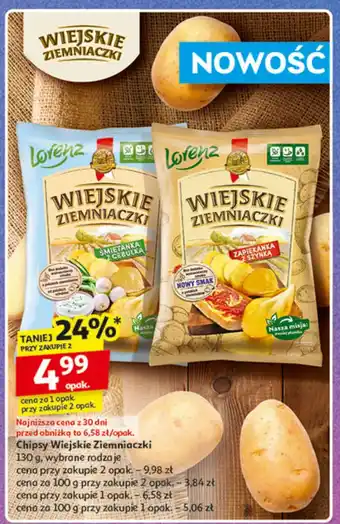 Auchan Chipsy Wiejskie Ziemniaczki Lorenz oferta