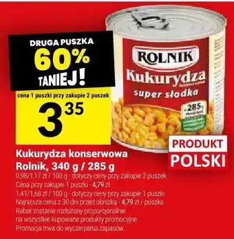 Twój Market Kukurydza konserwowa Rolnik oferta