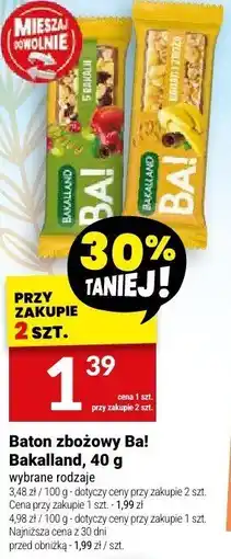 Twój Market Baton zbożowy Ba! Bakalland oferta