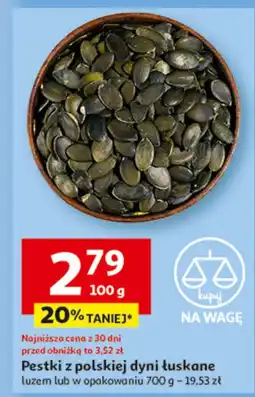 Auchan Pestki z polskiej dyni łuskane Auchan oferta